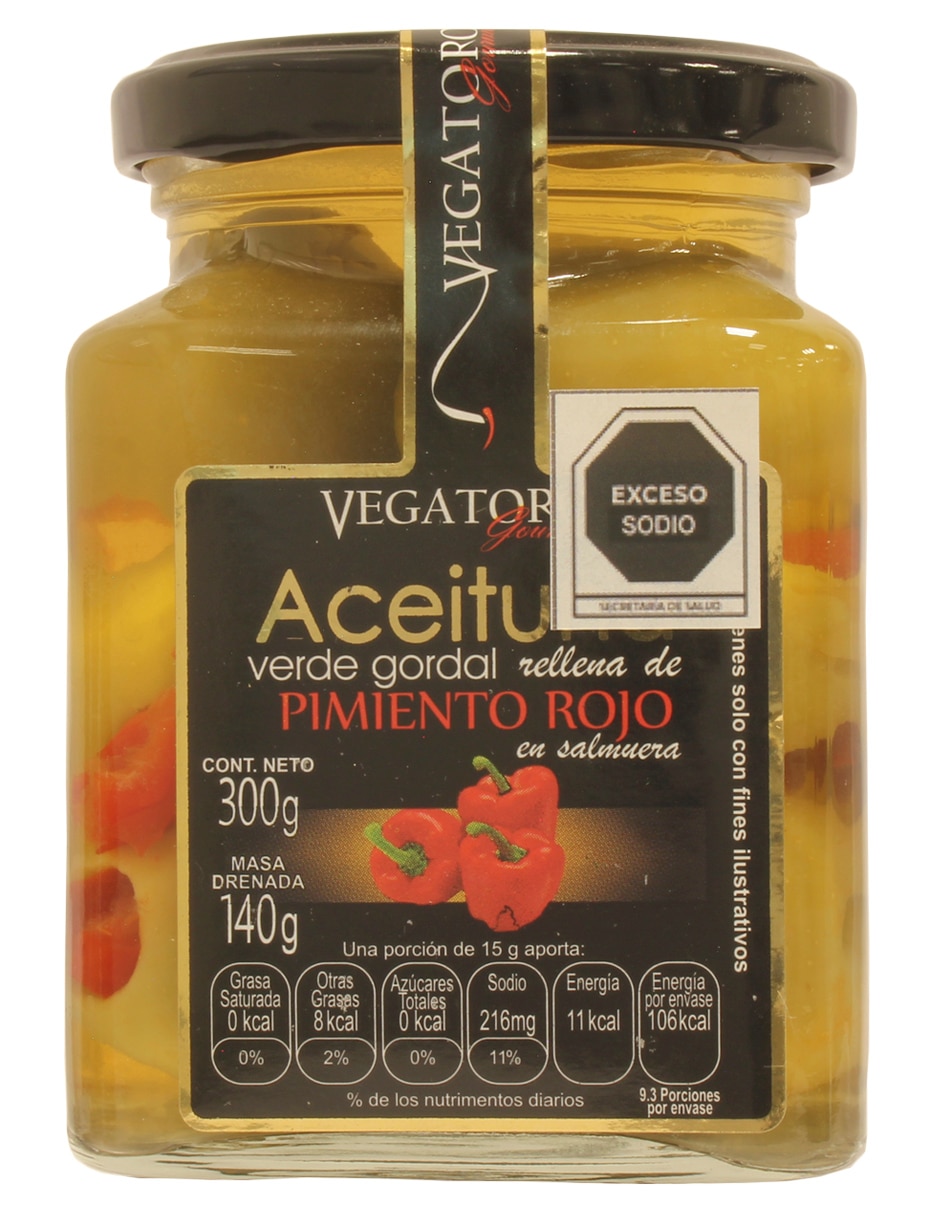 Aceitunas rellenas de pimiento rojo en salmuera 300 g