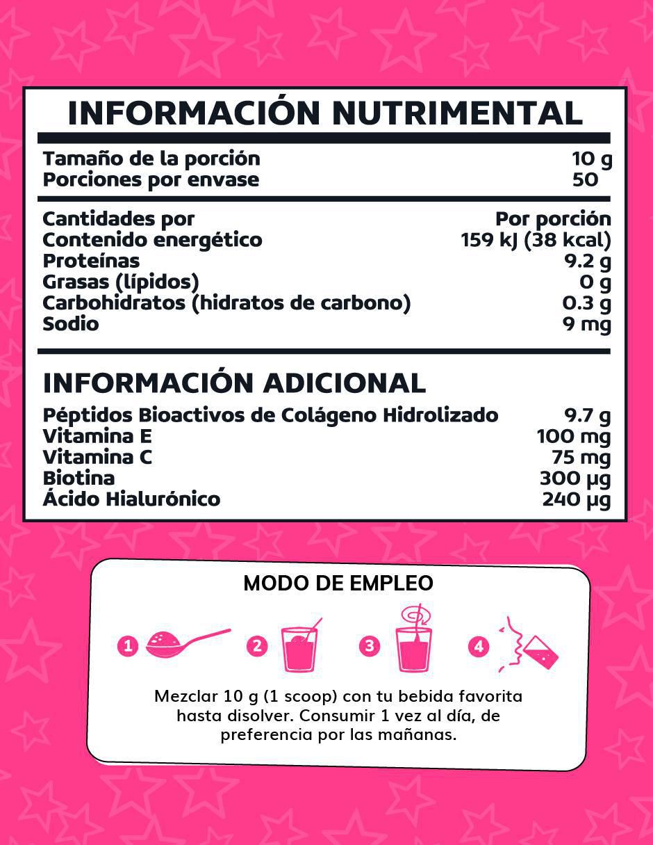 Colágeno Hidrolizado con Biotina y Ácido Hialurónico Quotidien sabor natural de 500 g