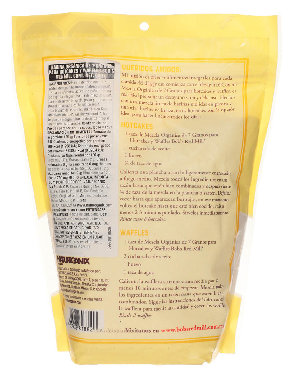 Harina preparada Bob Red Mill para Hot cakes y Waffles Harina preparada Bob Red Mill para Hot cakes y Waffles