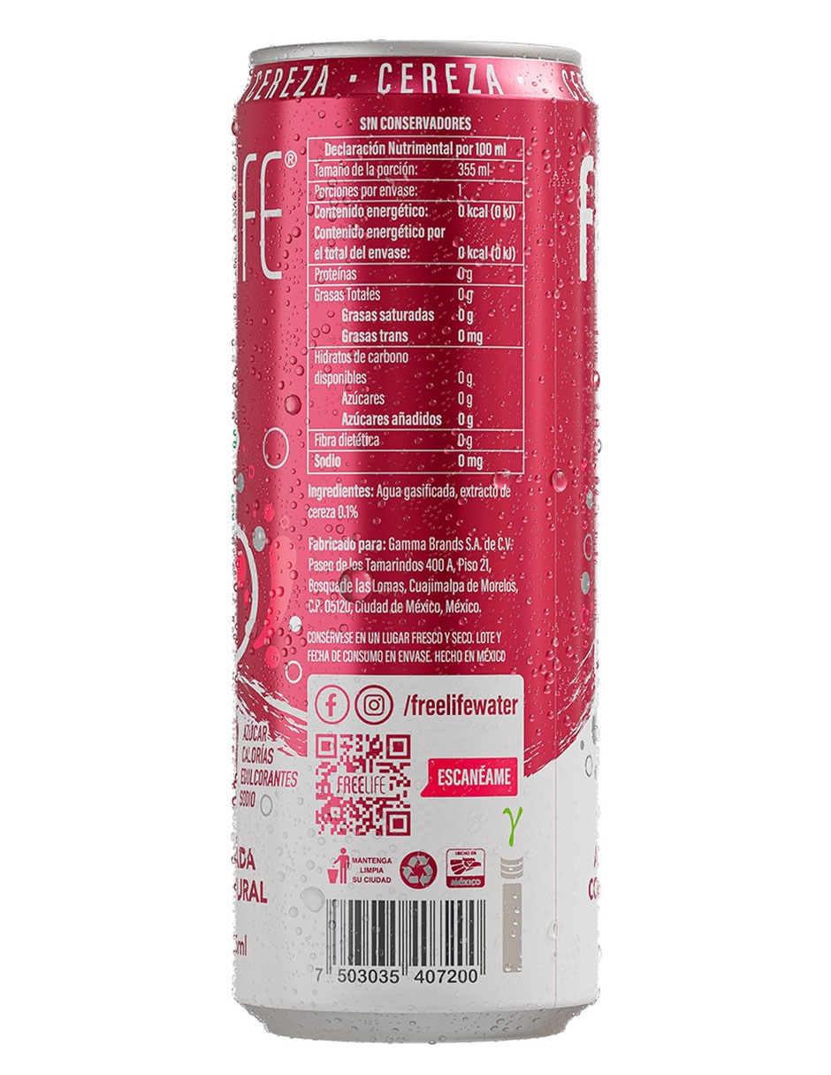 Agua gasificada sabor cereza