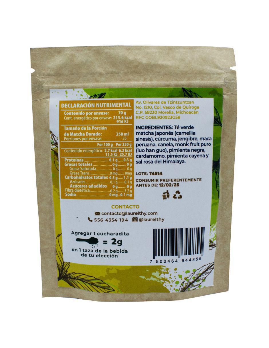 Bebida en polvo matcha dorado de matcha 70 g