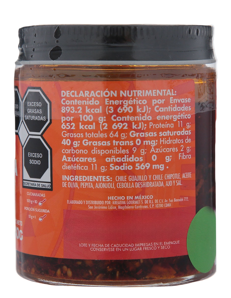 Salsa macha sabor chile guajillo y chile chipotle Ponchin 2