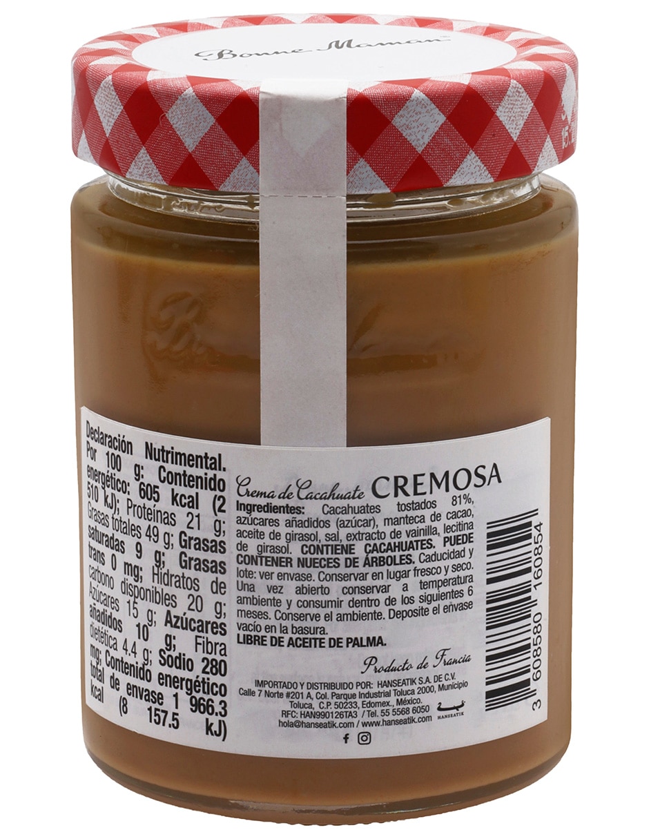 Crema de cacahuate Bonne Maman 325 g