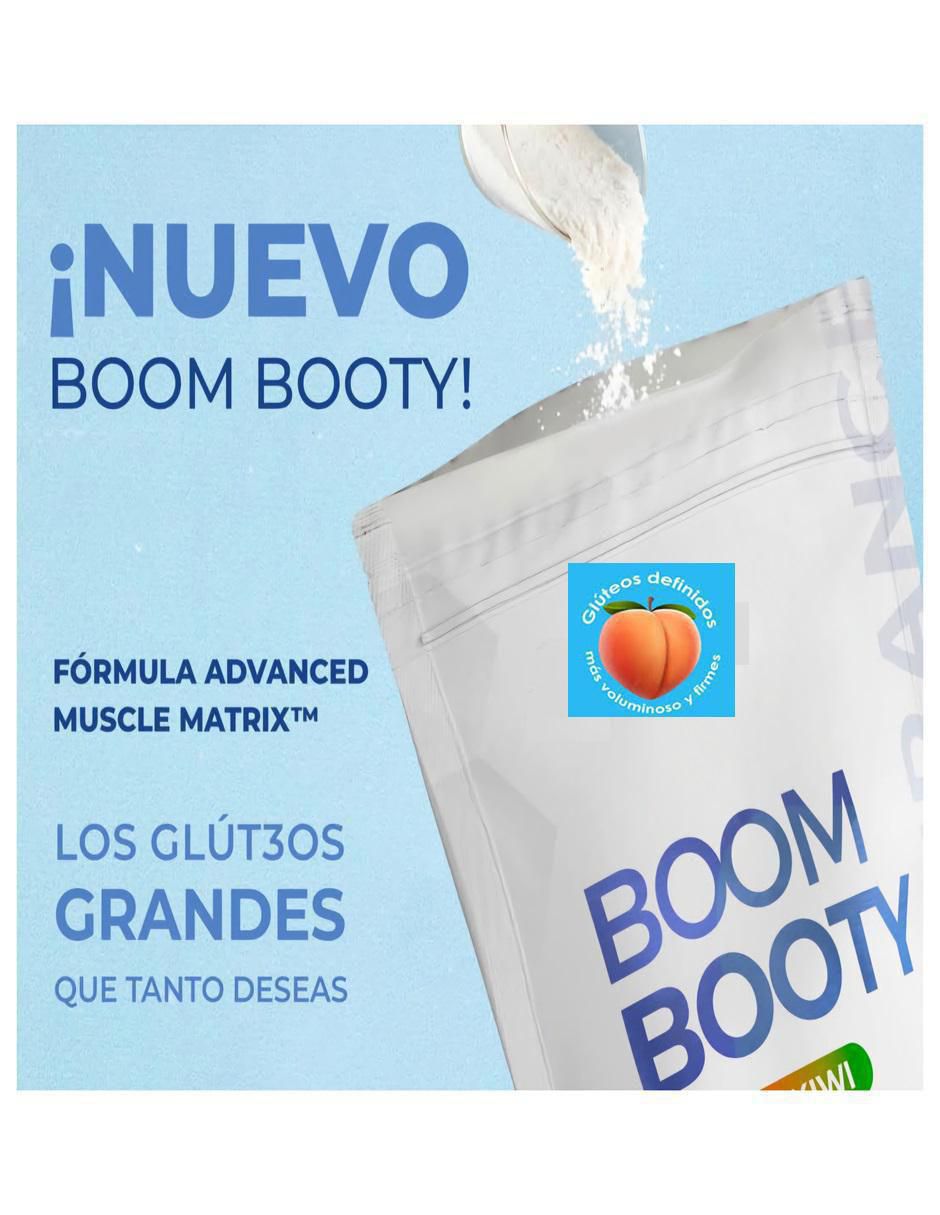 Kit de suplementos alimenticios proteína Boom Booty Glúteo peptonas con proteína Whey y probióticos voluminizador de glúteos 7