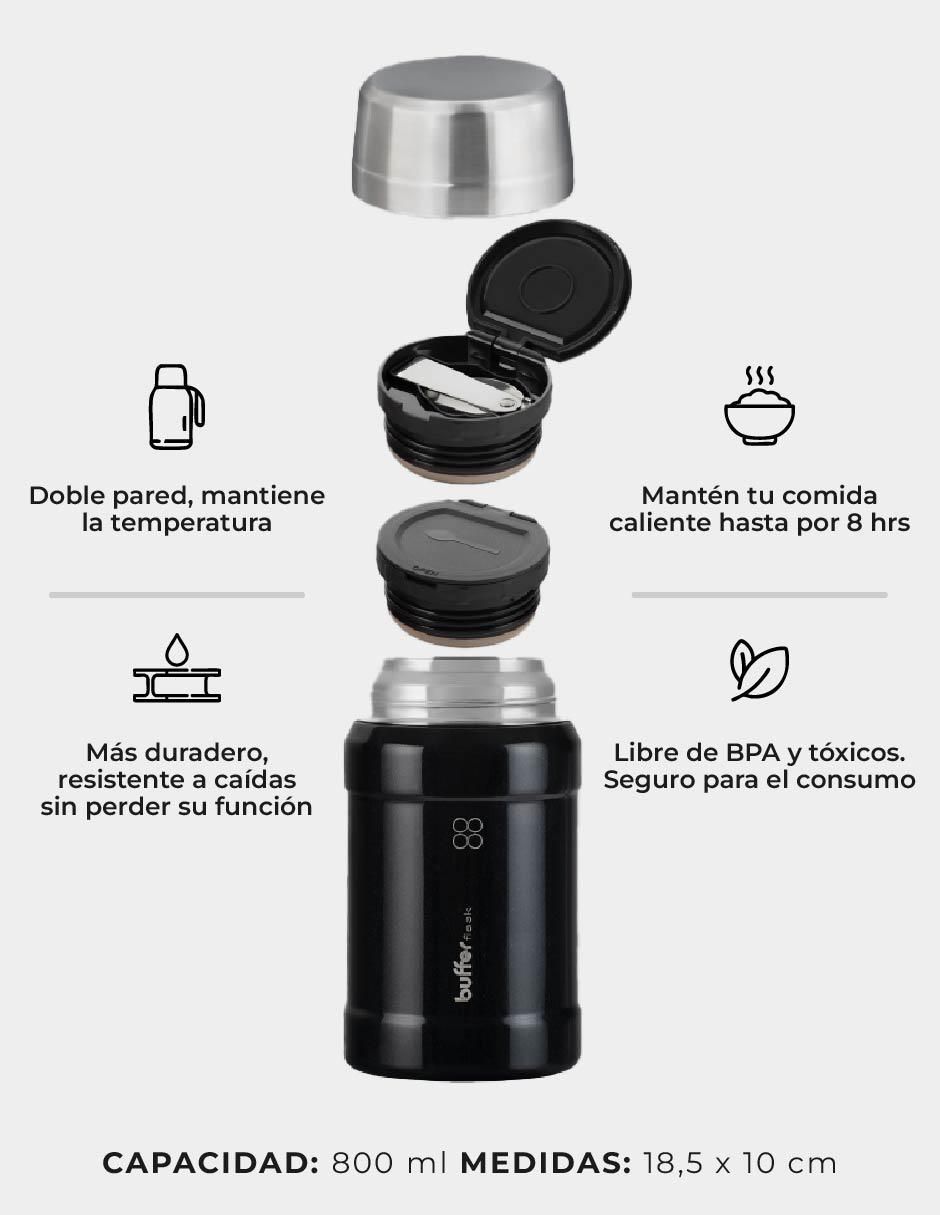 Termo de acero inoxidable con tapa rosca 2