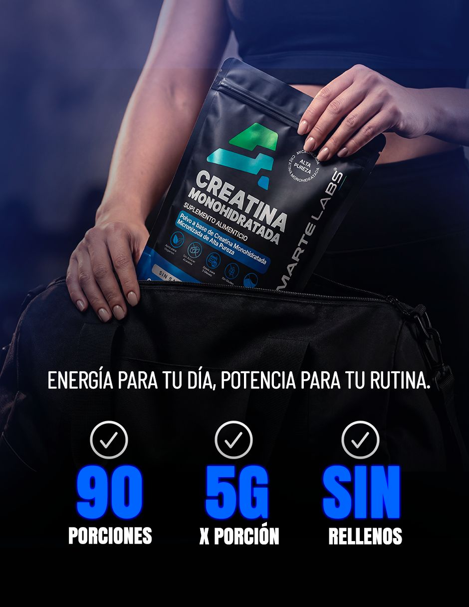 Creatina Monohidratada Micronizada de alta pureza en polvo rendimiento y fuerza Amarte Labs de 300 g