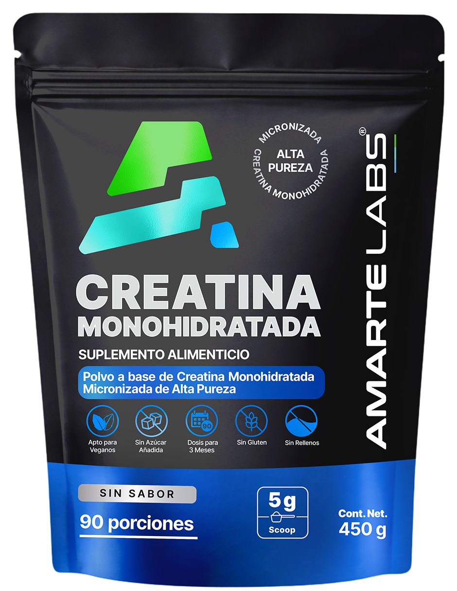 Creatina Monohidratada Micronizada de alta pureza en polvo rendimiento y fuerza Amarte Labs de 300 g