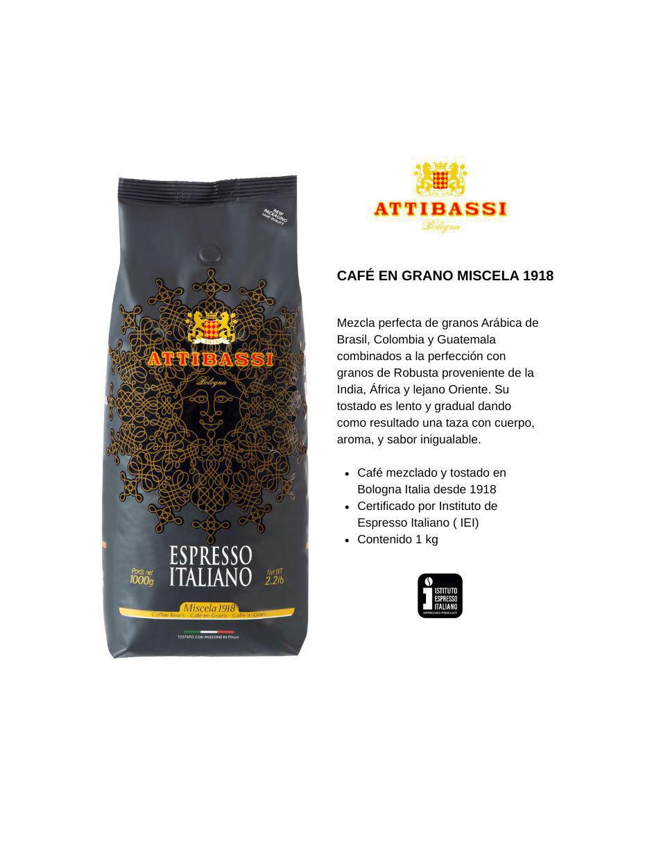 Café de grano sabor tostado de italia miscela 1918 1 kg
