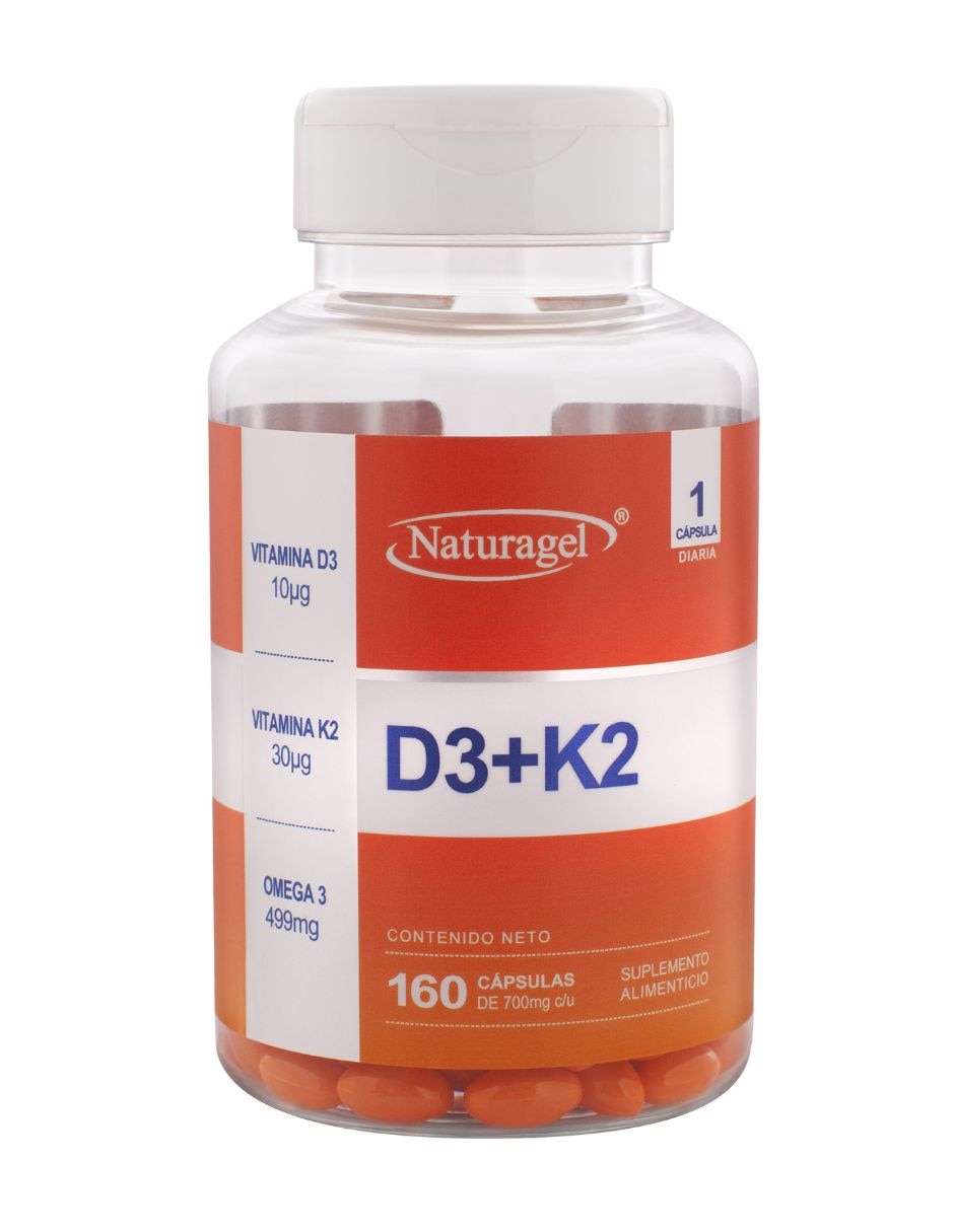 Vitamina D3 + K2 con omega 3 de 160 cápsulas Vitamina D3 + K2 con omega 3 de 160 cápsulas