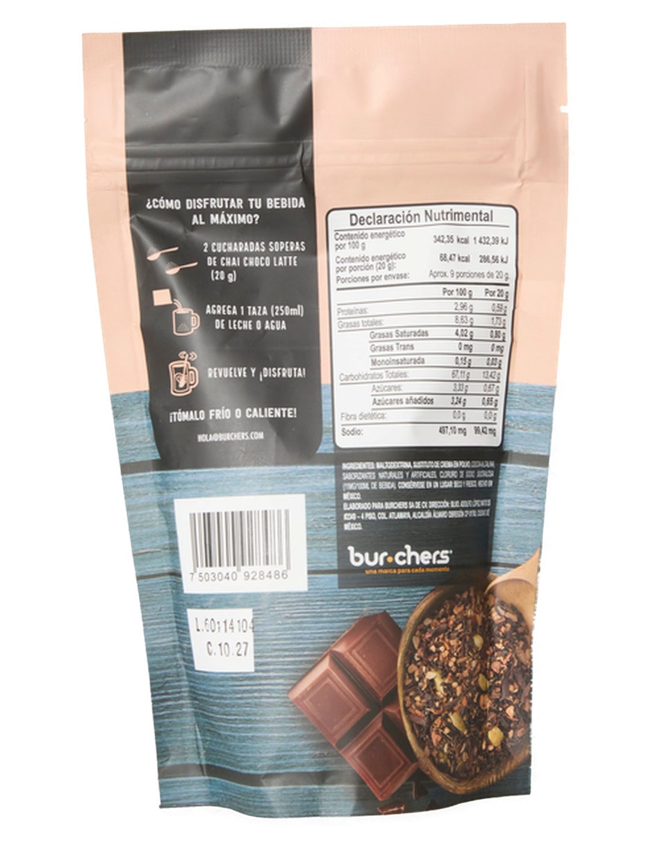 Bebida en polvo sabor chai choco latte
