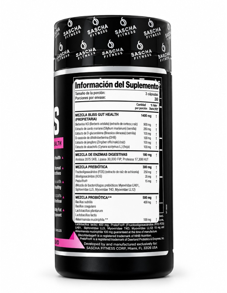 Bliss salud intestinal y digestiva con berberina de 90 caps