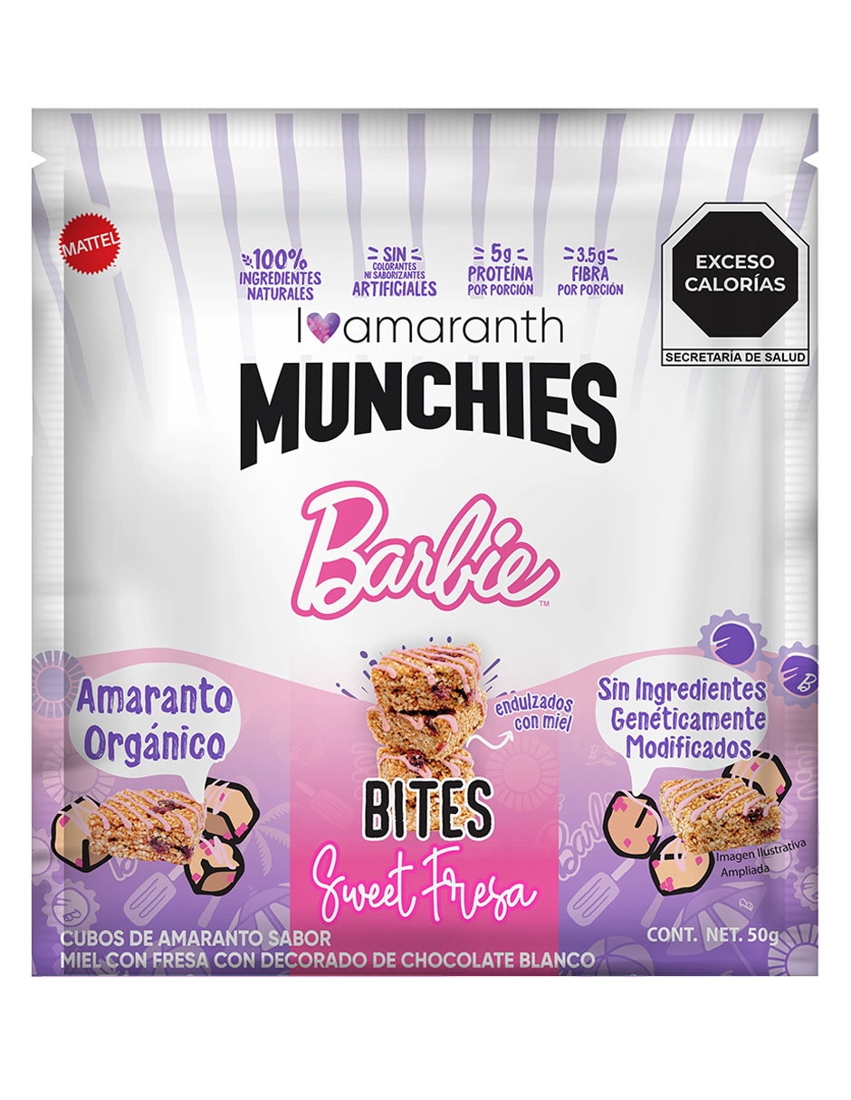 Munchies Bites Sweet Fresa edición Barbie 50 g