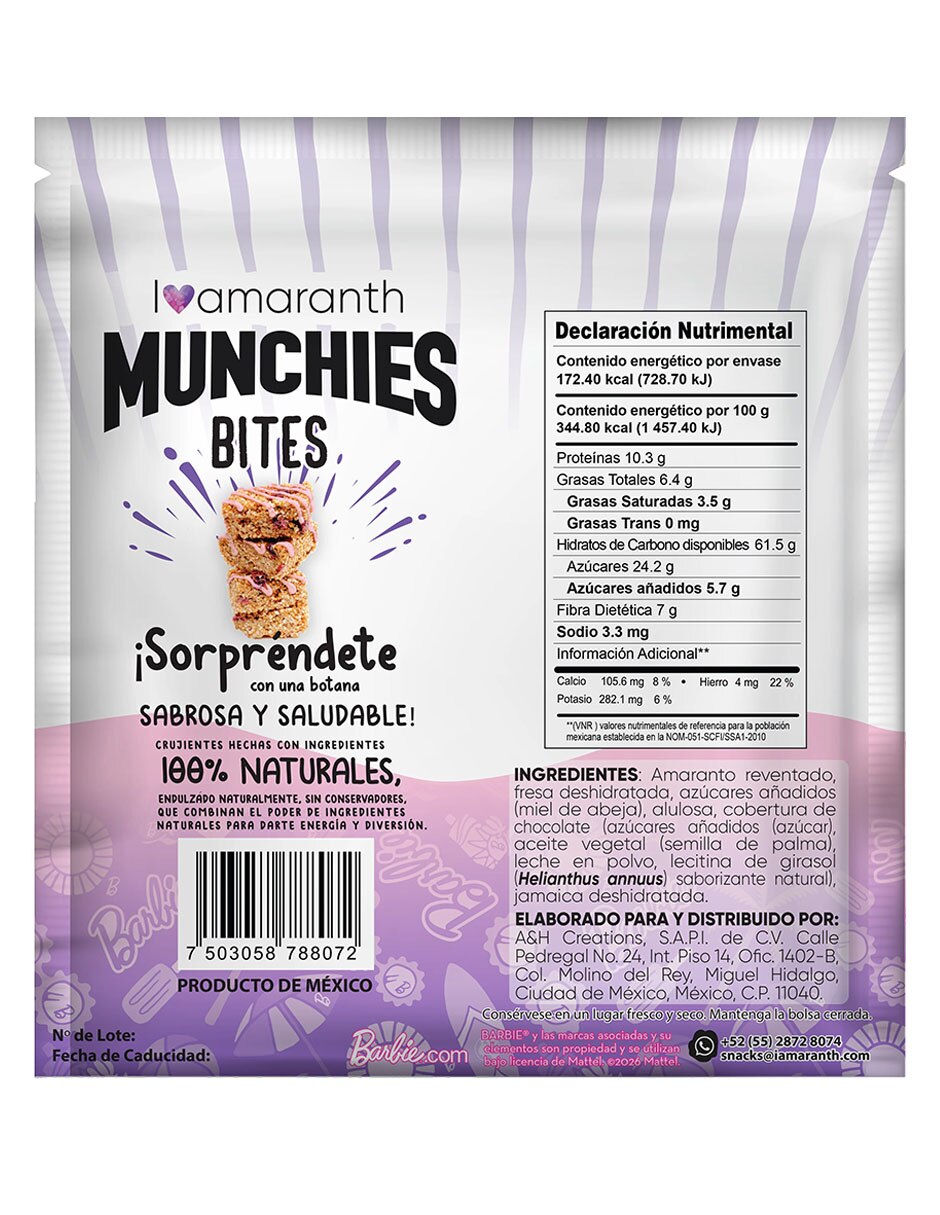 Munchies Bites Sweet Fresa edición Barbie 50 g 2