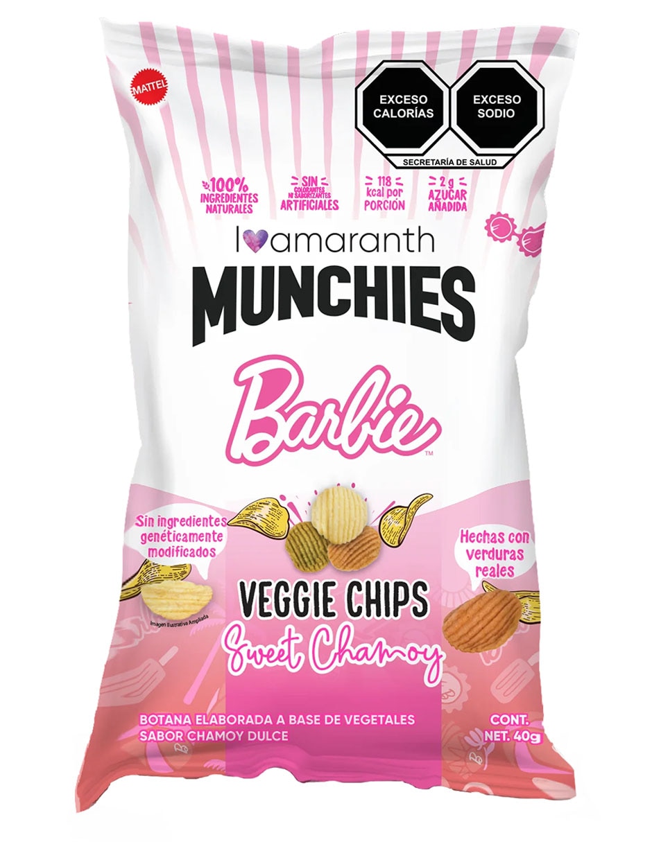 Munchies veggie chips sabor sweet chamoy edición limitada Barbie
