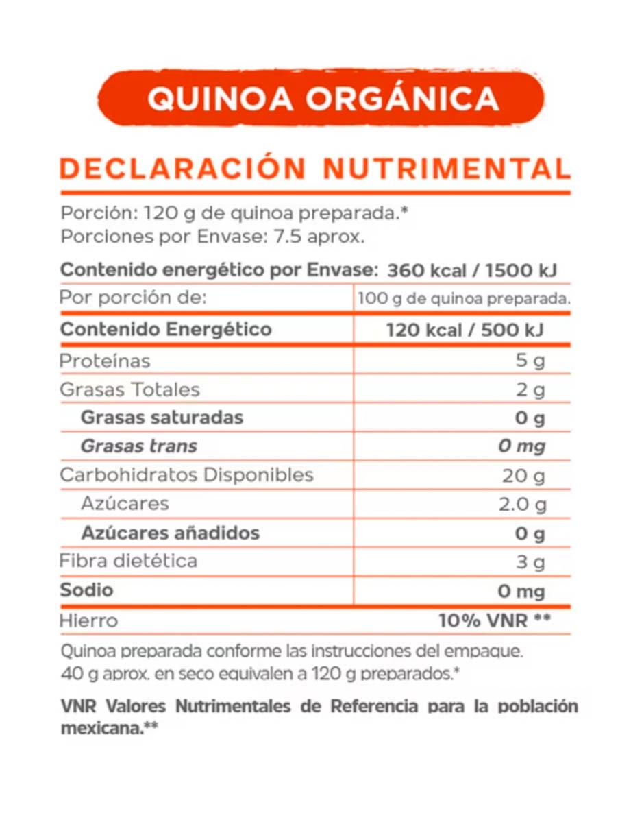 Quinoa Orgánica Superfoods sabor natural de 300 g 3