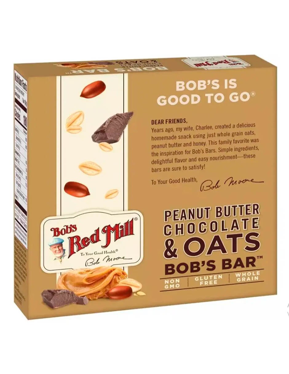 Paquete de cereal en barra Bob's Red Mill Peanut Butter Chocolate & Oats A De Coco 2