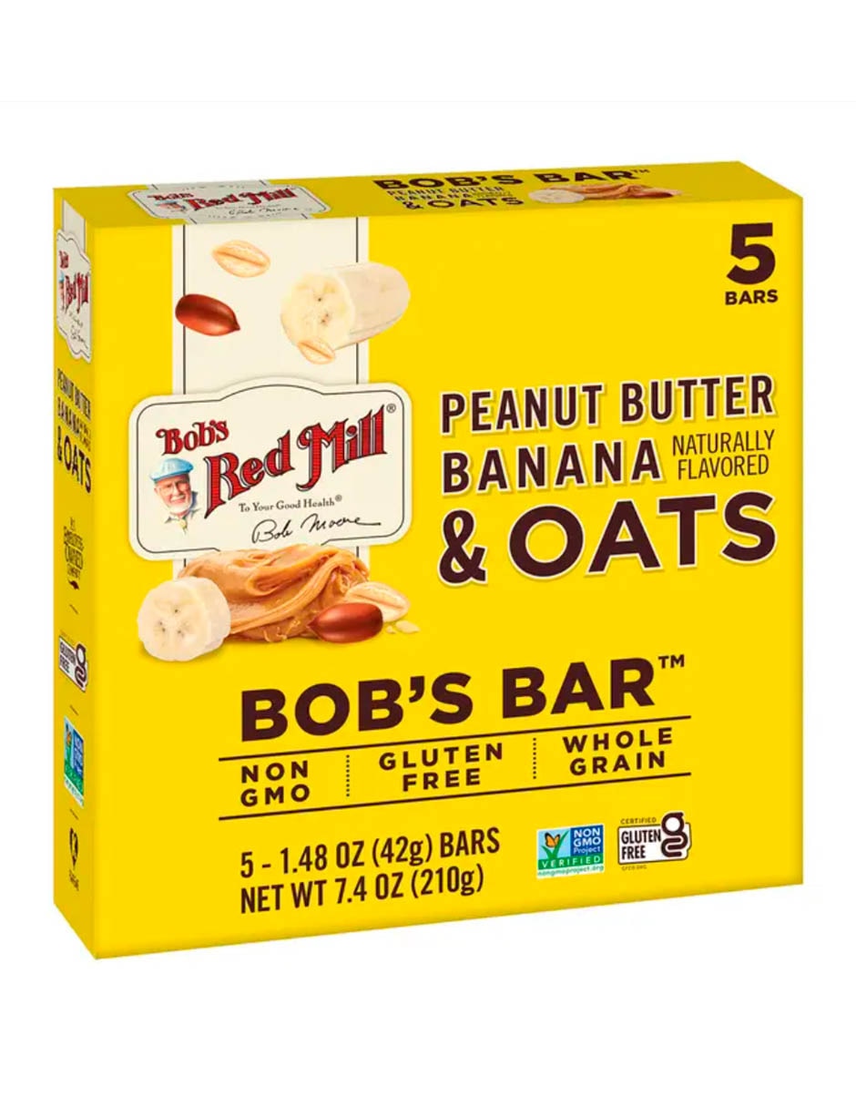 Paquete de cereal en barra Bob's Red Mill Peanut Butter Banana & Oats Bob's Bar A De Coco