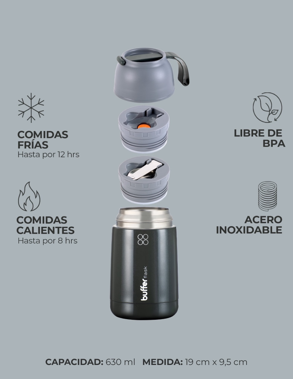 Termo buffer de acero inoxidable termo six con tapa rosca