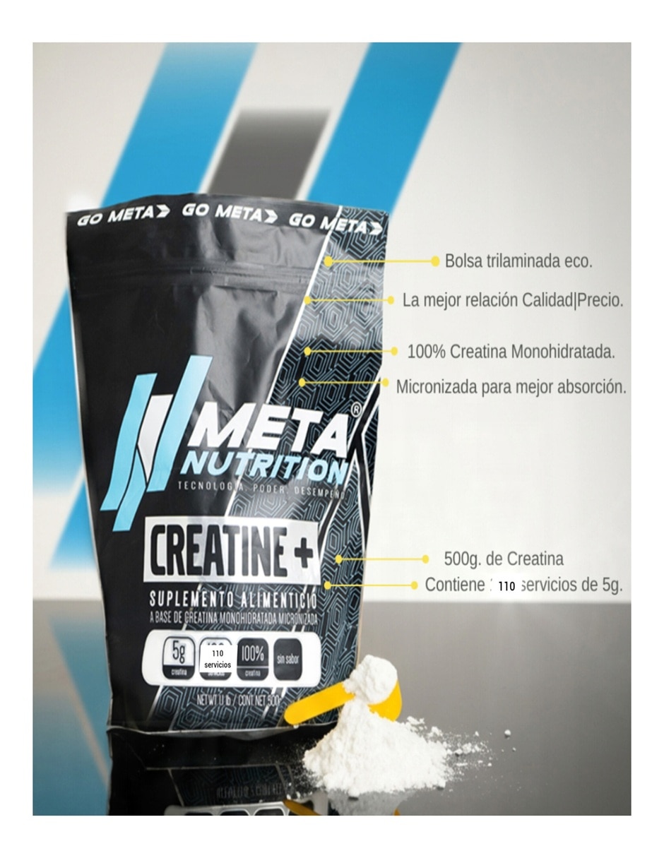 Creatina micronizada 110 servicios con creatina + vitaminas y aminoácidos 3