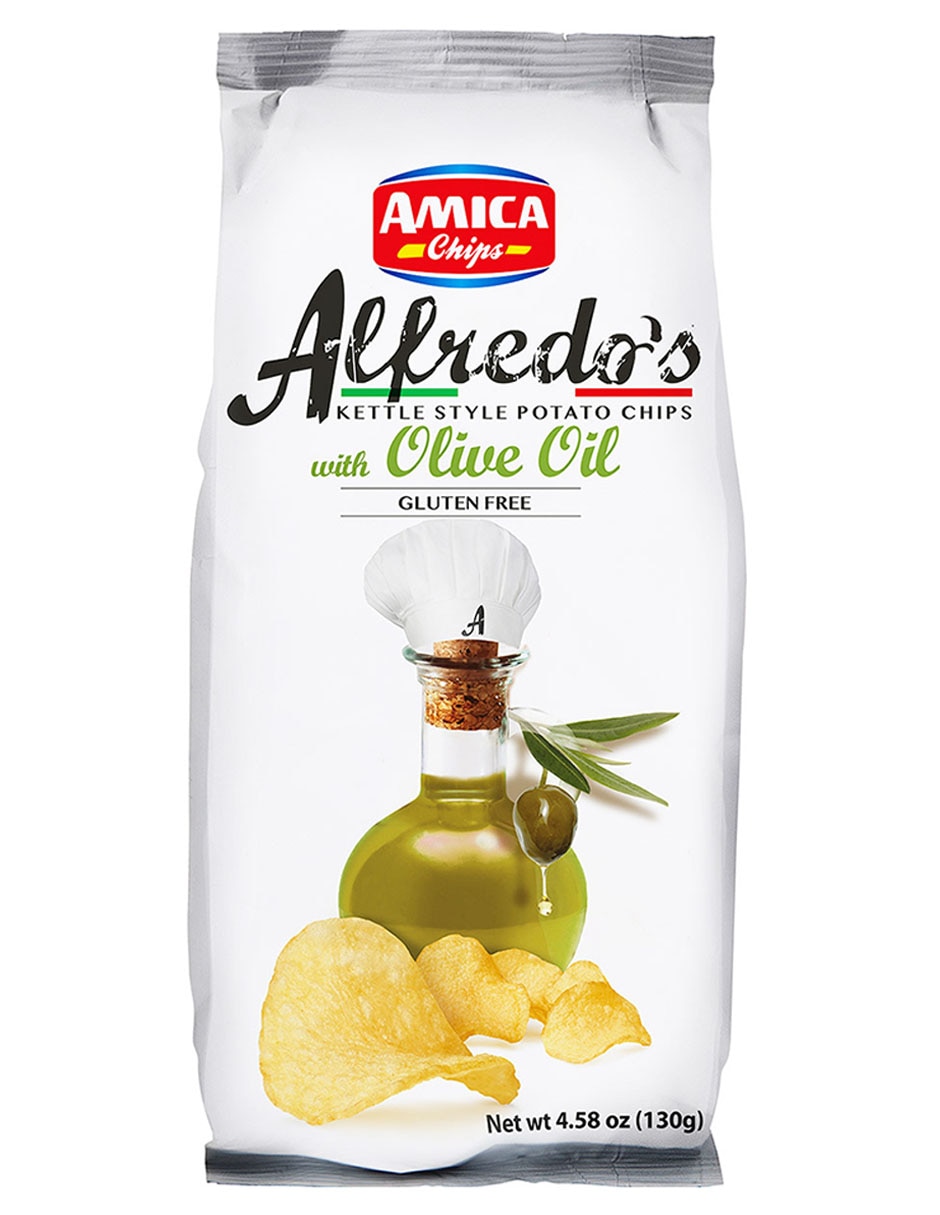 Alfredo's Kettle Style Potato Chips with Olive Oil 130 G Alfredo's Kettle Style Potato Chips with Olive Oil 130 G