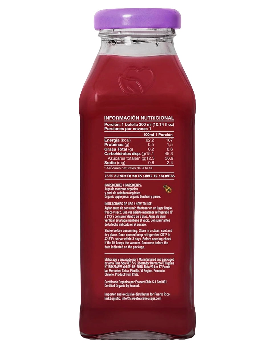 Jugo órganico sabor manzana 30 ml 2