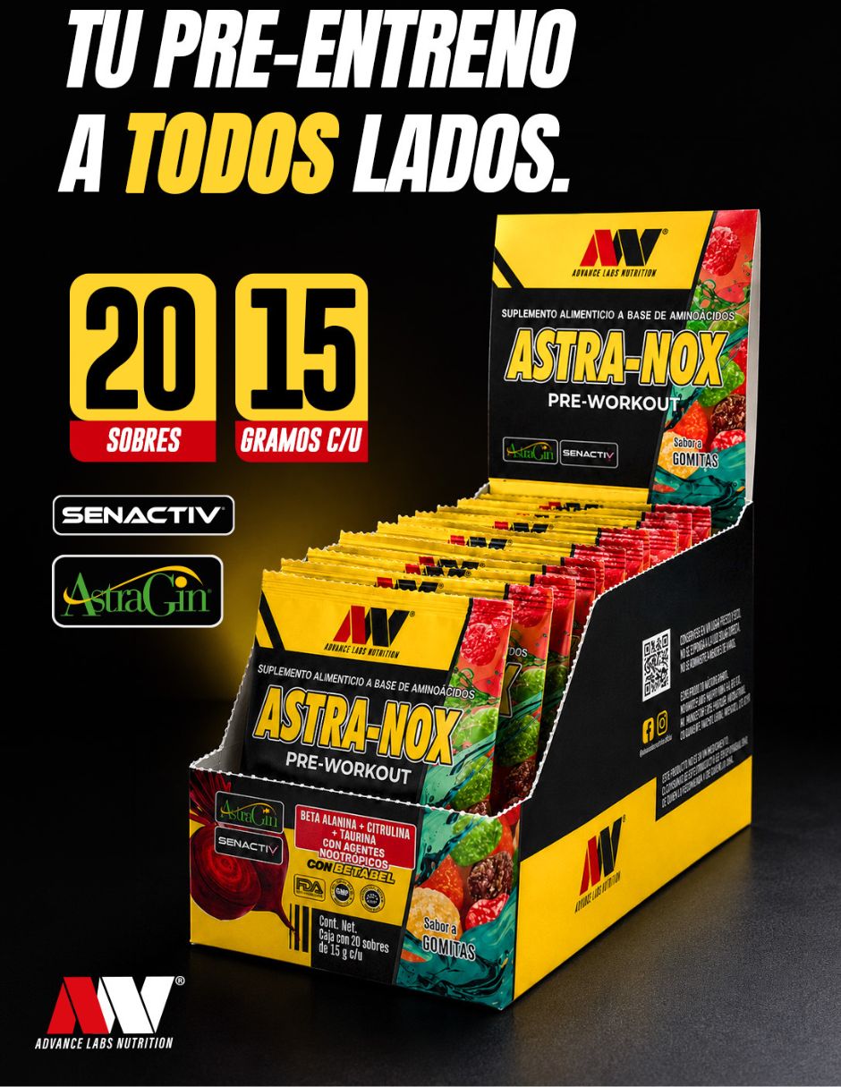 Energizante Pre entreno astra nox con betabel sabor dulce