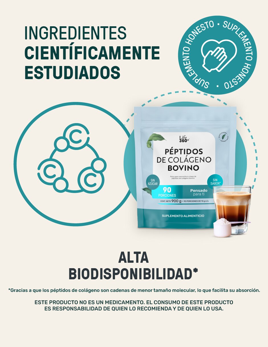 Péptidos de Colágeno Bovino 900 g 4