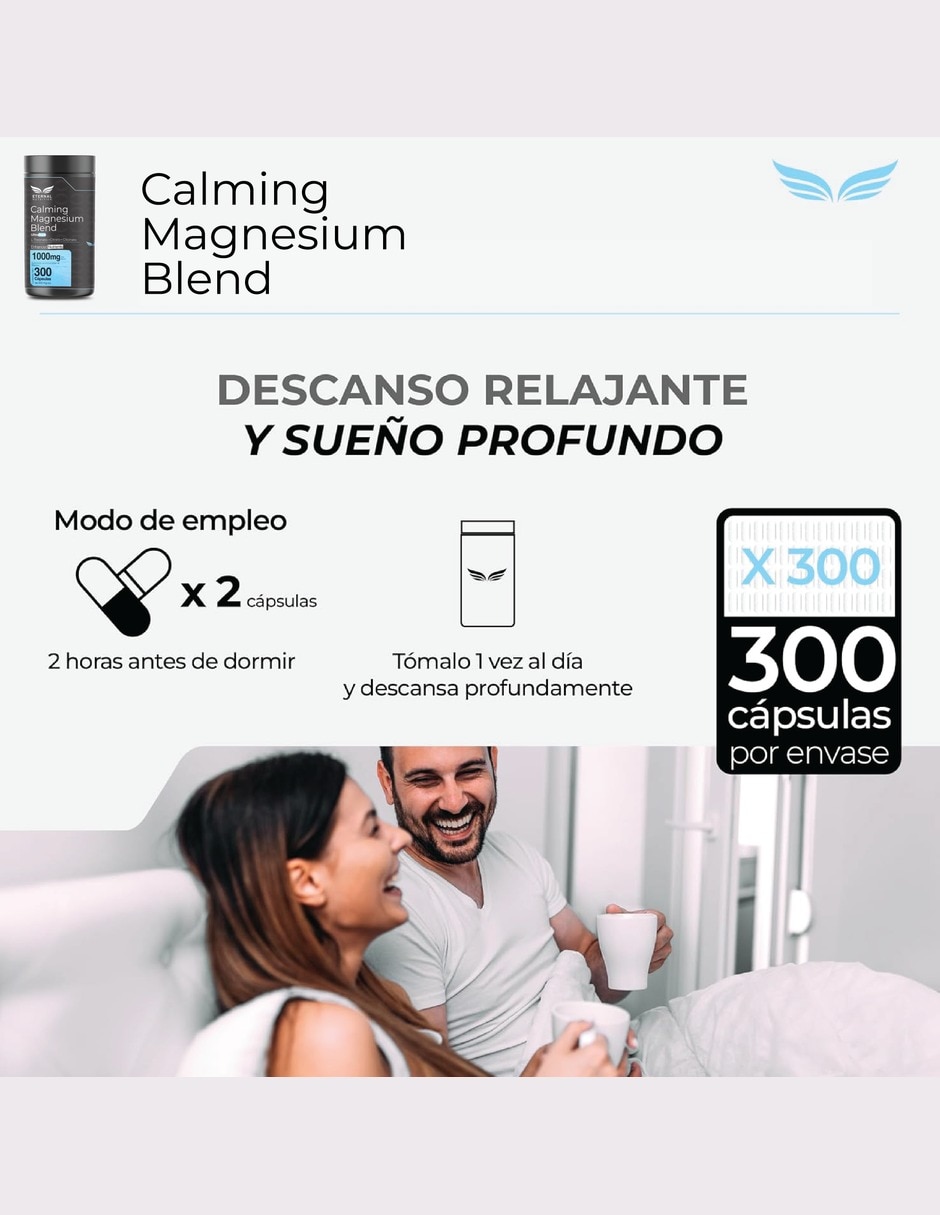 Calming Blend con L-treonato de magnesio, citrato de magnesio de 300 cápsulas 4