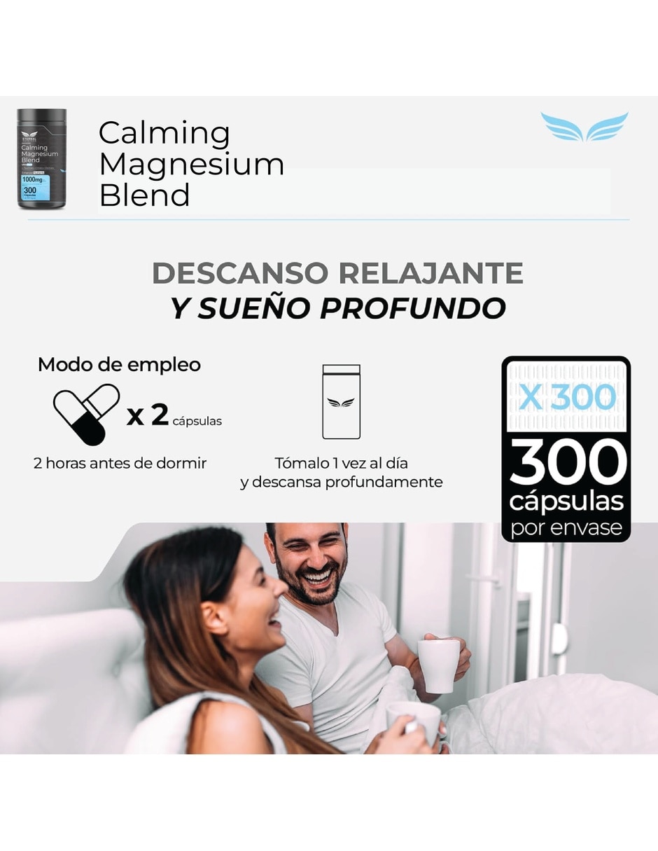 Calming Blend con L-treonato de magnesio, citrato de magnesio de 300 cápsulas 7