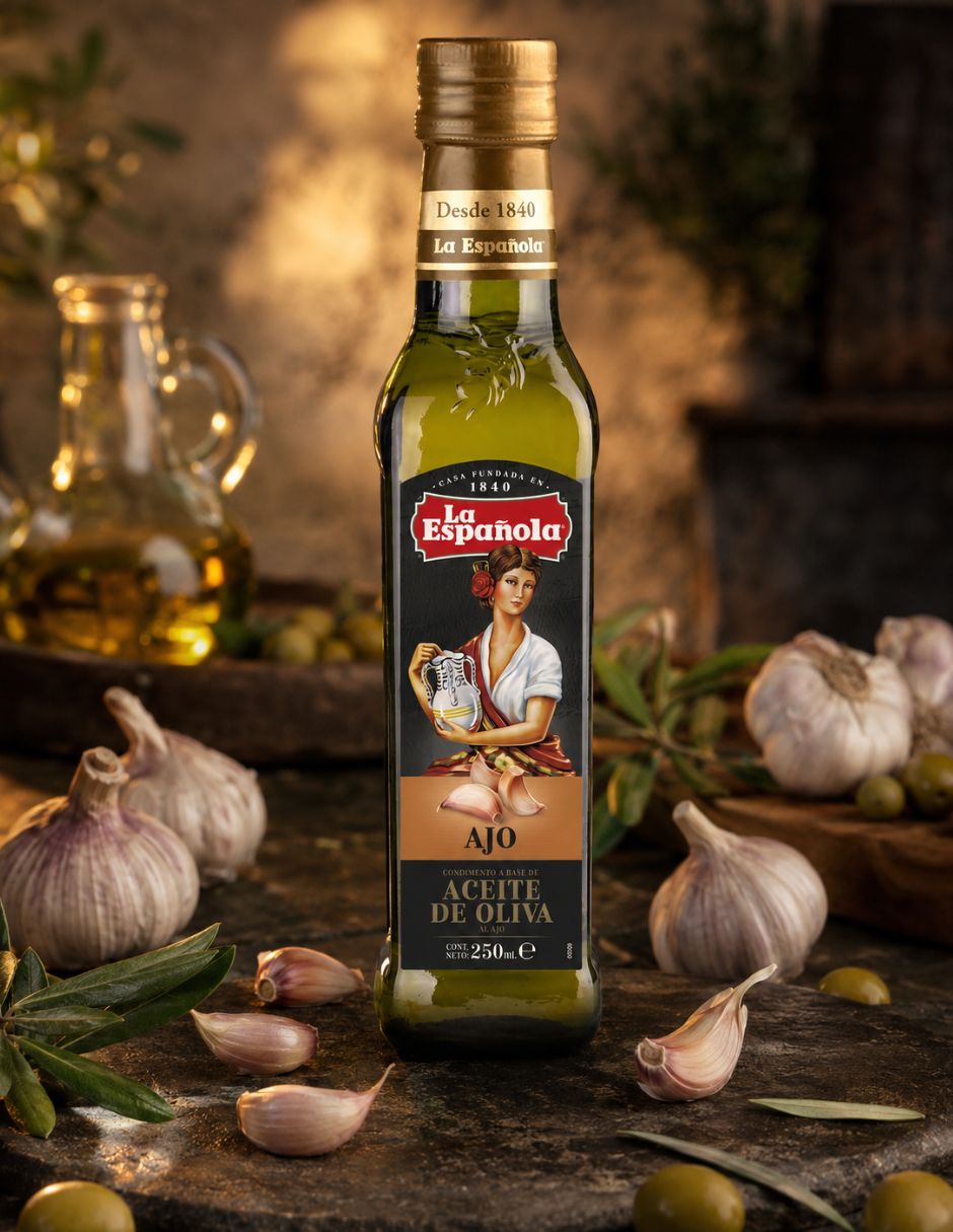 Aceite balsámico y hierbas con esencia de ajo