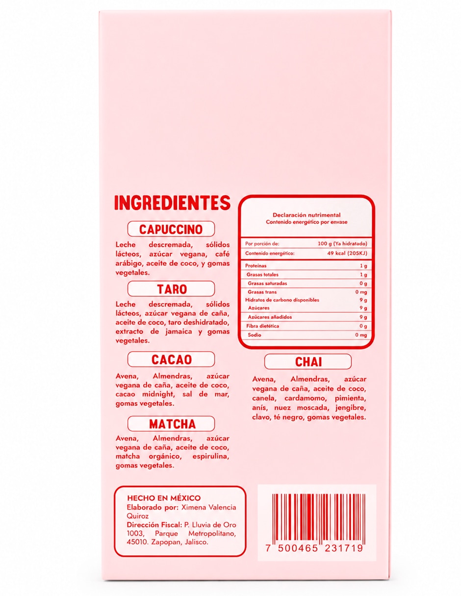 Bebida en polvo Caja con 12 sobres de individuales sabor Taro de 50 g cada uno rinde hasta 24 bebidas 6