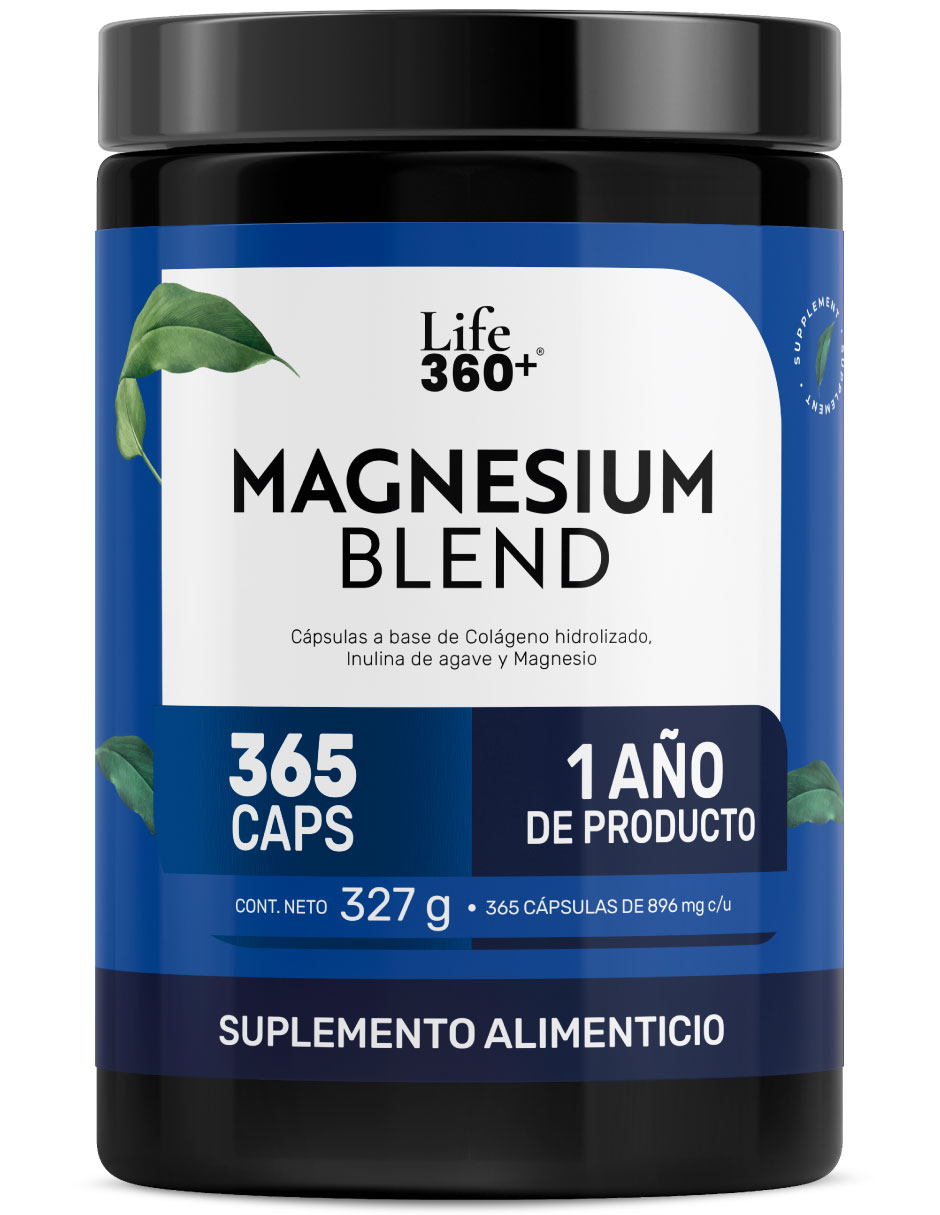 Magnesium Blend Óxido Glicinato Gluconato y Citrato LIFE 360+ con magnesio de 365 cápsulas Magnesium Blend Óxido Glicinato Gluconato y Citrato LIFE 360+ con magnesio de 365 cápsulas