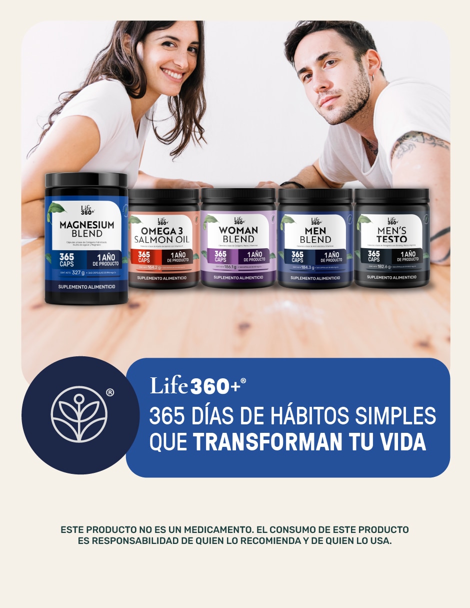 Magnesium Blend Óxido Glicinato Gluconato y Citrato LIFE 360+ con magnesio de 365 cápsulas 6