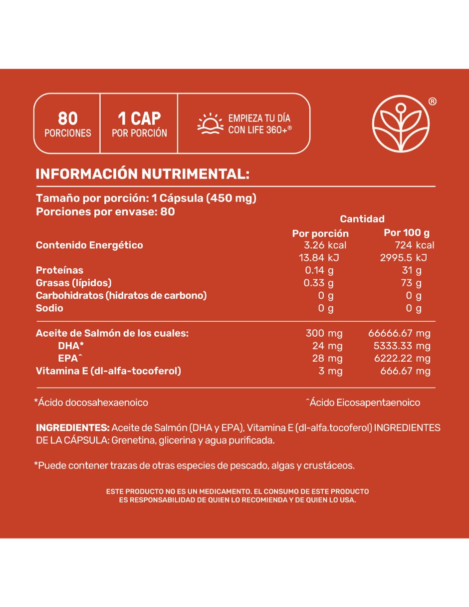 Omega 3 con aceite de salmón de 80 cápsulas 4