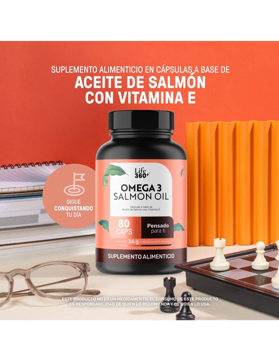 Omega 3 con aceite de salmón de 80 cápsulas 2