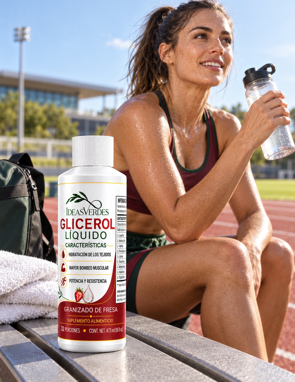 Glicerol Líquido IDEAS VERDES con 120 Billones de Probióticos 11 Cepas de Probióticos Prebióticos Inulina de Agave y Sábila (Áloe Vera) sabor Fresa de 2