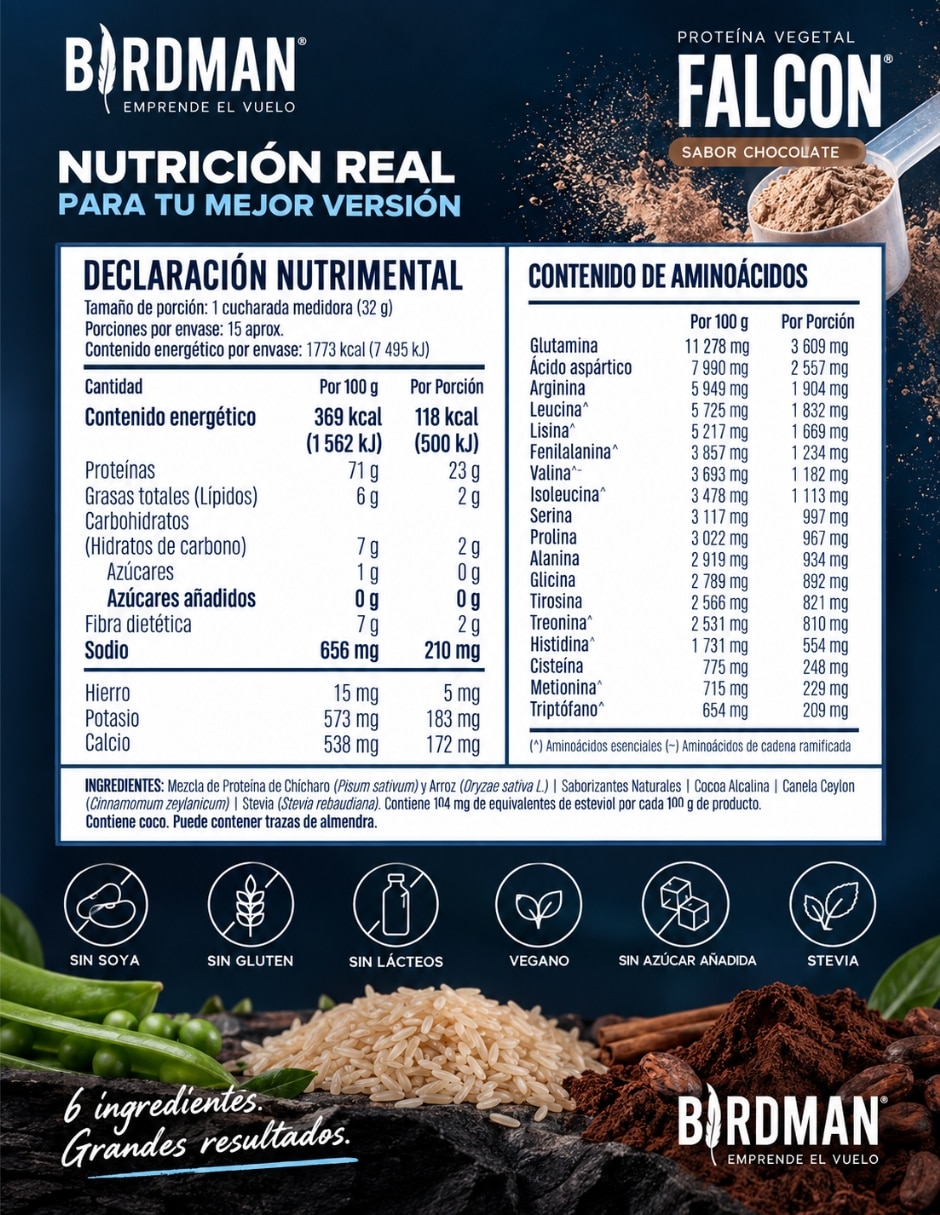 Proteina Vegana sabor Chocolate de 480 g