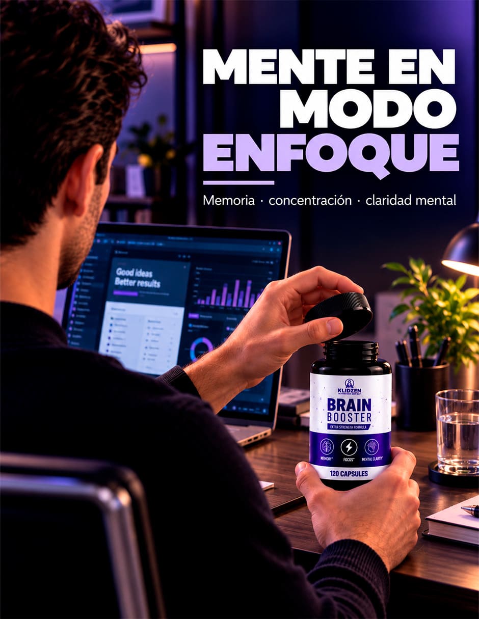 Nootrópico con Bacopa + ingredientes Naturales + Complejo B | Brain Booster Extra Strength KLIDZEN con Glucosamina Vitamina A Vitamina C Vitamina E Vitamina B6 Zinc Selenio MS y Tiamina sabor Sin sabor de 8