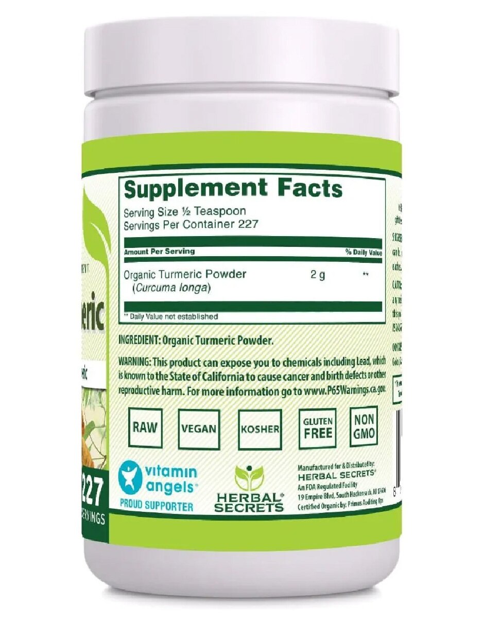 Cúrcuma Orgánica Bienestar Antioxidante 454 g HERBAL SECRETS con Cúrcuma sabor Cúrcuma de 2