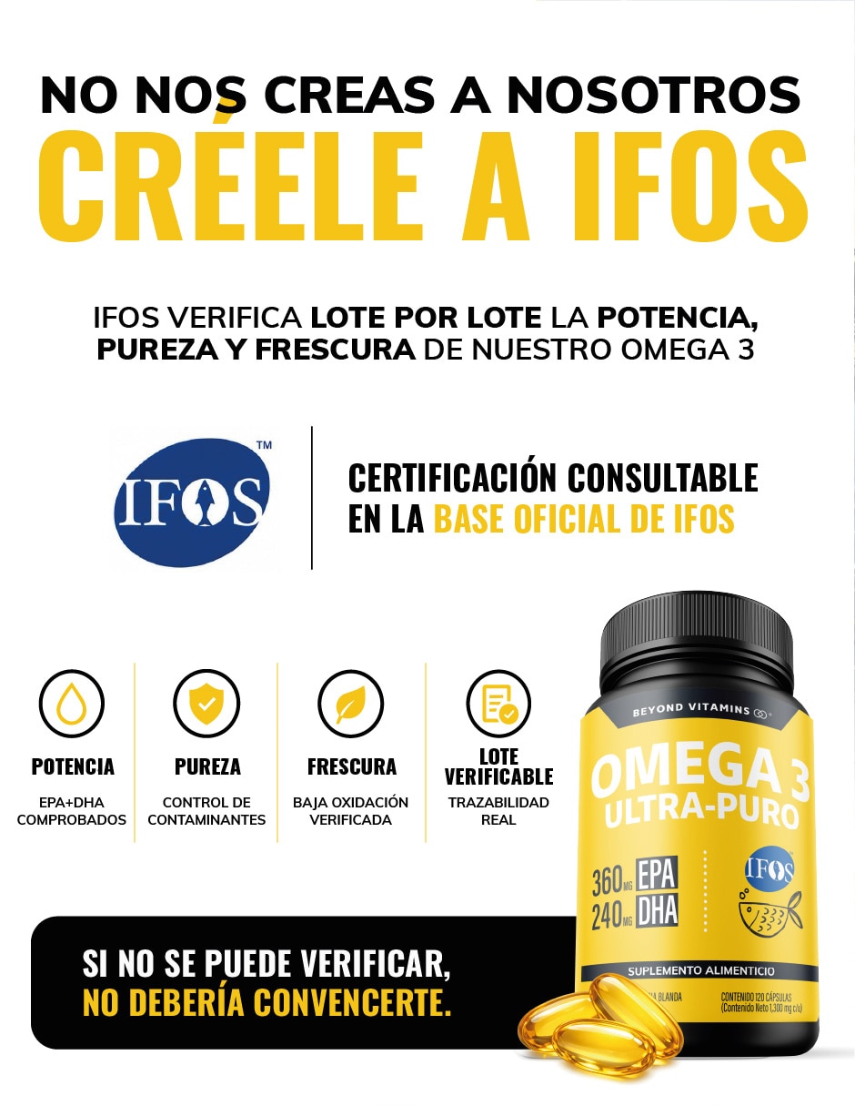 Omega 3 Premium 1000mg Certificado Ifos con Omega 3 sabor Sin sabor de 3