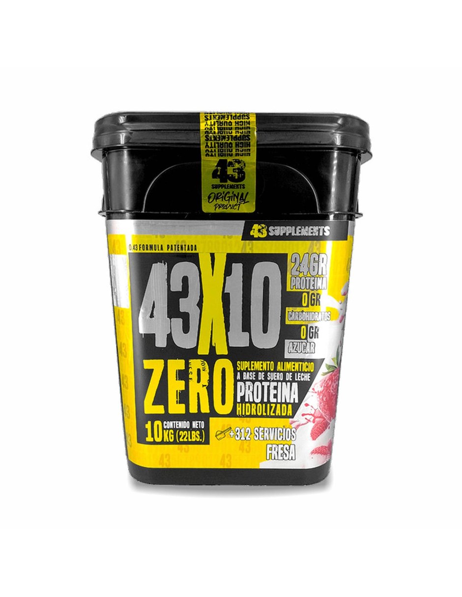 Proteina Hidrolizada Zero Carbohidratos 10KG Sabor Fresa 43 SUPPLEMENTS con Proteína de suero de leche sabor Fresa de Proteina Hidrolizada Zero Carbohidratos 10KG Sabor Fresa 43 SUPPLEMENTS con Proteína de suero de leche sabor Fresa de
