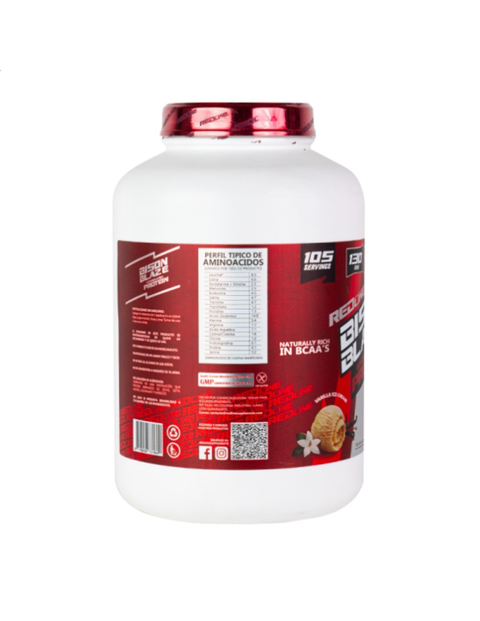 Redline Proteina Hidrolizada Bison Blaze Vainilla 3.6kg con Proteína de suero de leche sabor Vainilla de 2