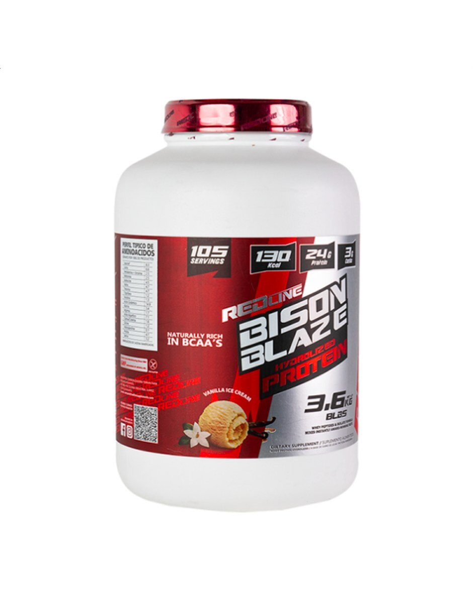Redline Proteina Hidrolizada Bison Blaze Vainilla 3.6kg con Proteína de suero de leche sabor Vainilla de 3