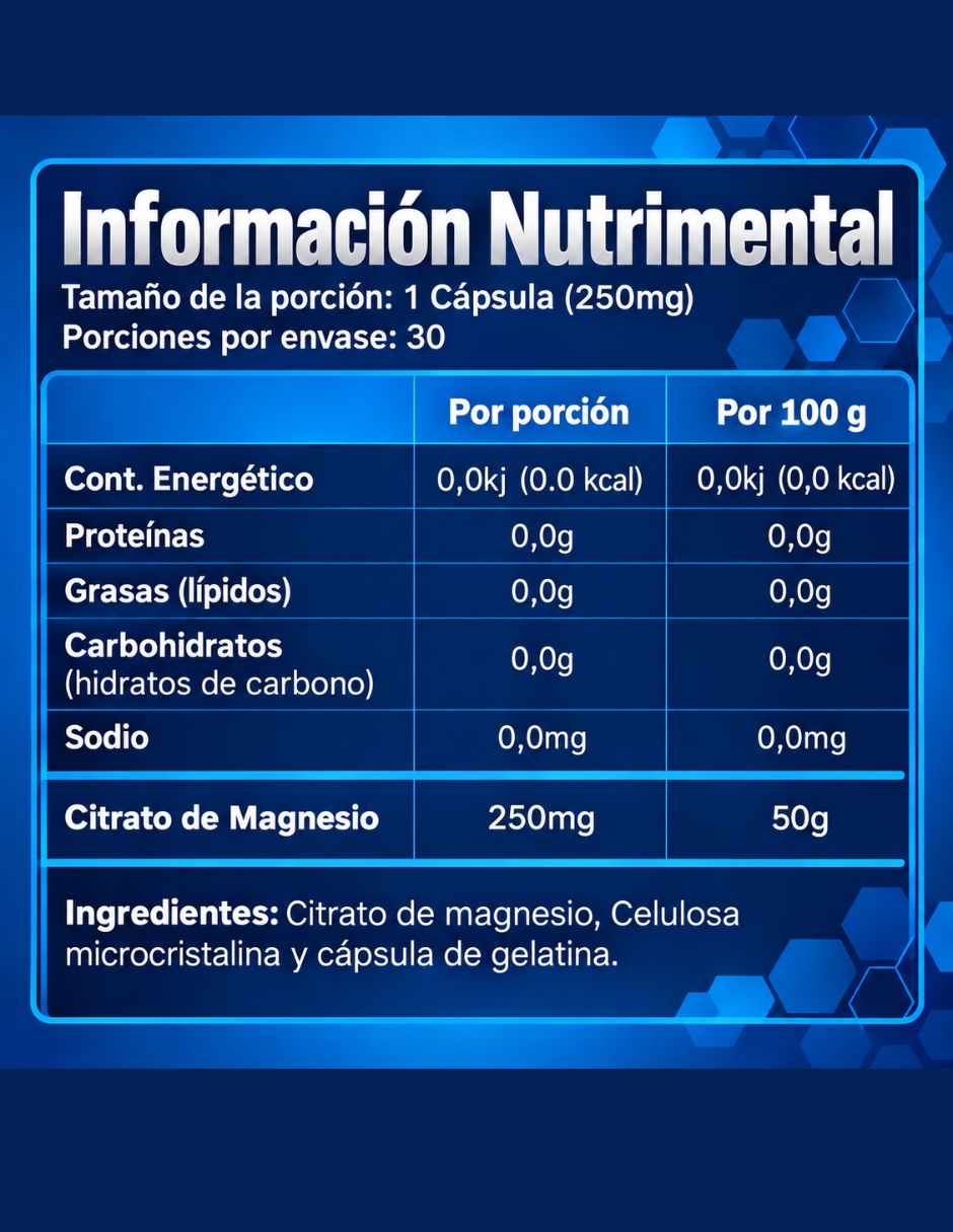 Citrato de Magnesio con Citrato de Magnesio sabor Sin sabor de 4