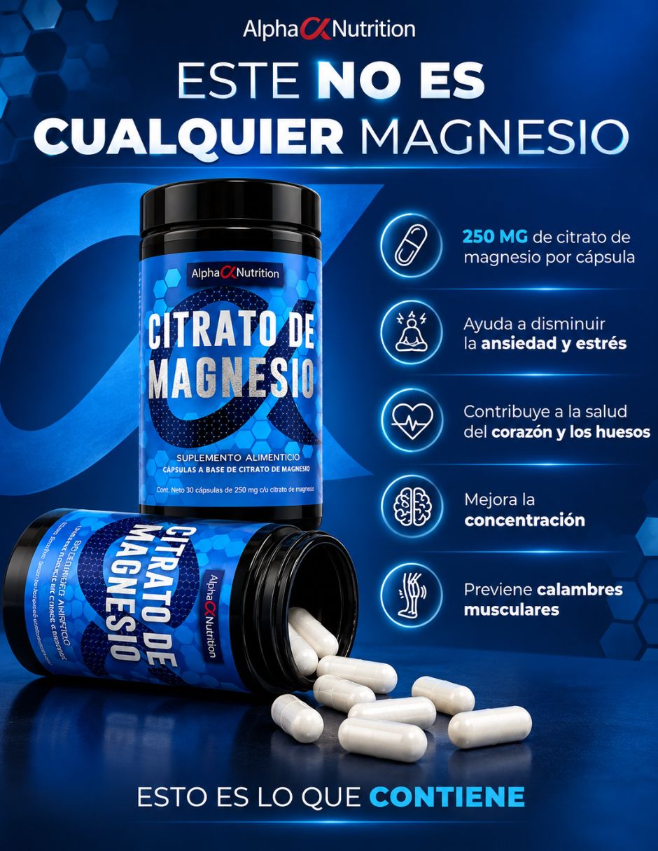 Citrato de Magnesio con Citrato de Magnesio sabor Sin sabor de 6