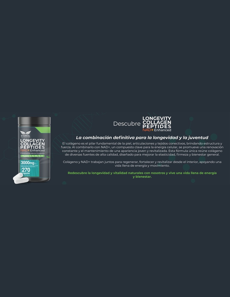 Colágeno Hidrolizado Tipos I II III V y X con NAD+ 3 000 mg 270 Cápsulas 11