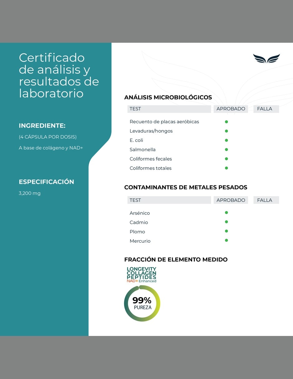 Colágeno Hidrolizado Tipos I II III V y X con NAD+ 3 000 mg 270 Cápsulas 3