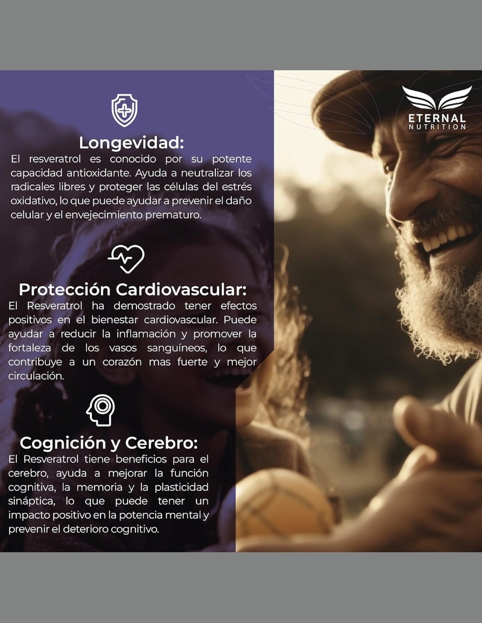 Trans-Resveratrol 98% con extracto de uva sabor de 300 cápsulas 4