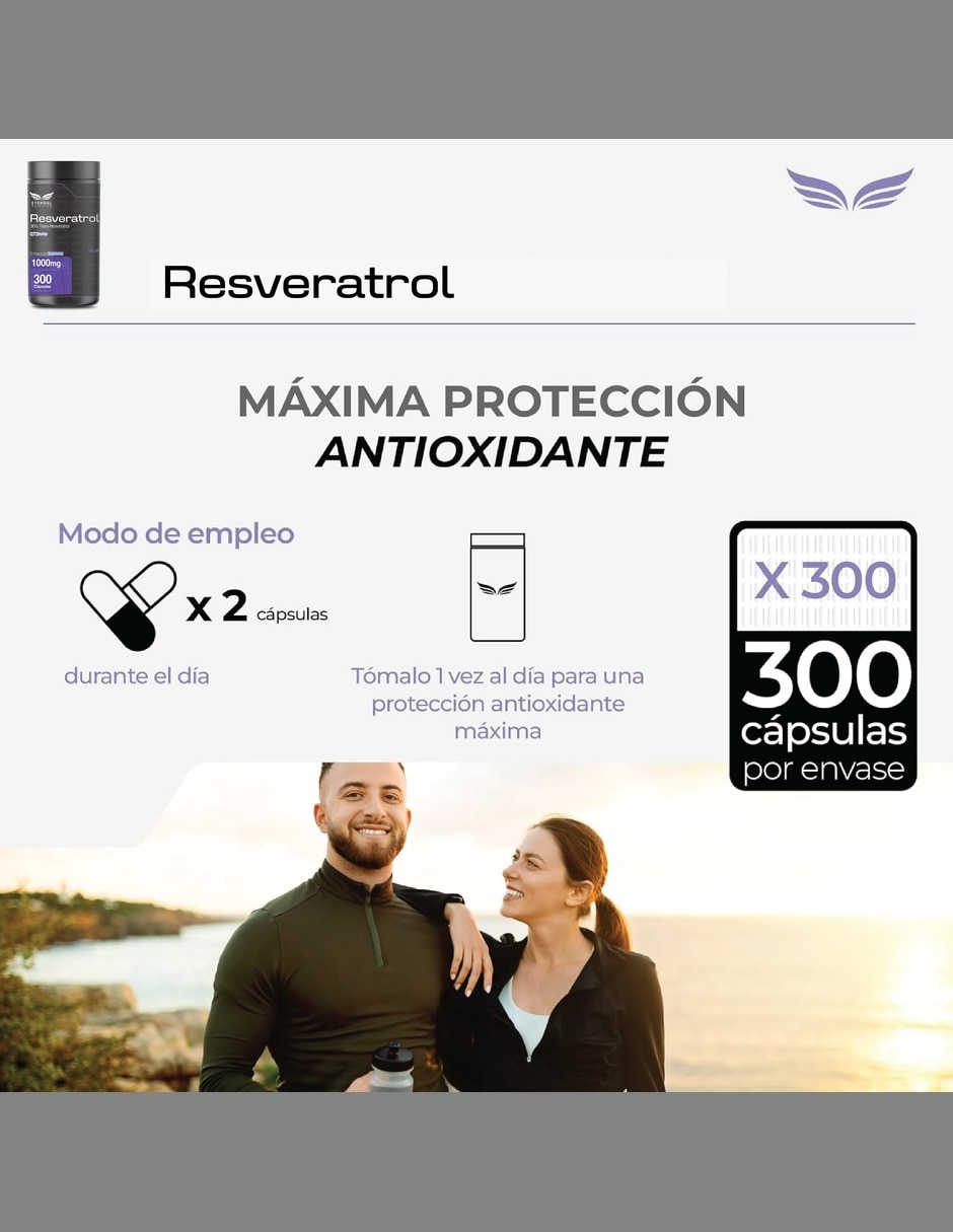 Trans-Resveratrol 98% con extracto de uva sabor de 300 cápsulas 5