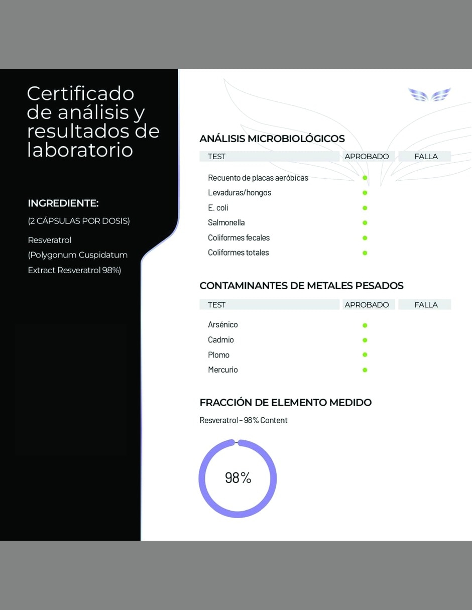 Trans-Resveratrol 98% con extracto de uva sabor de 300 cápsulas 7